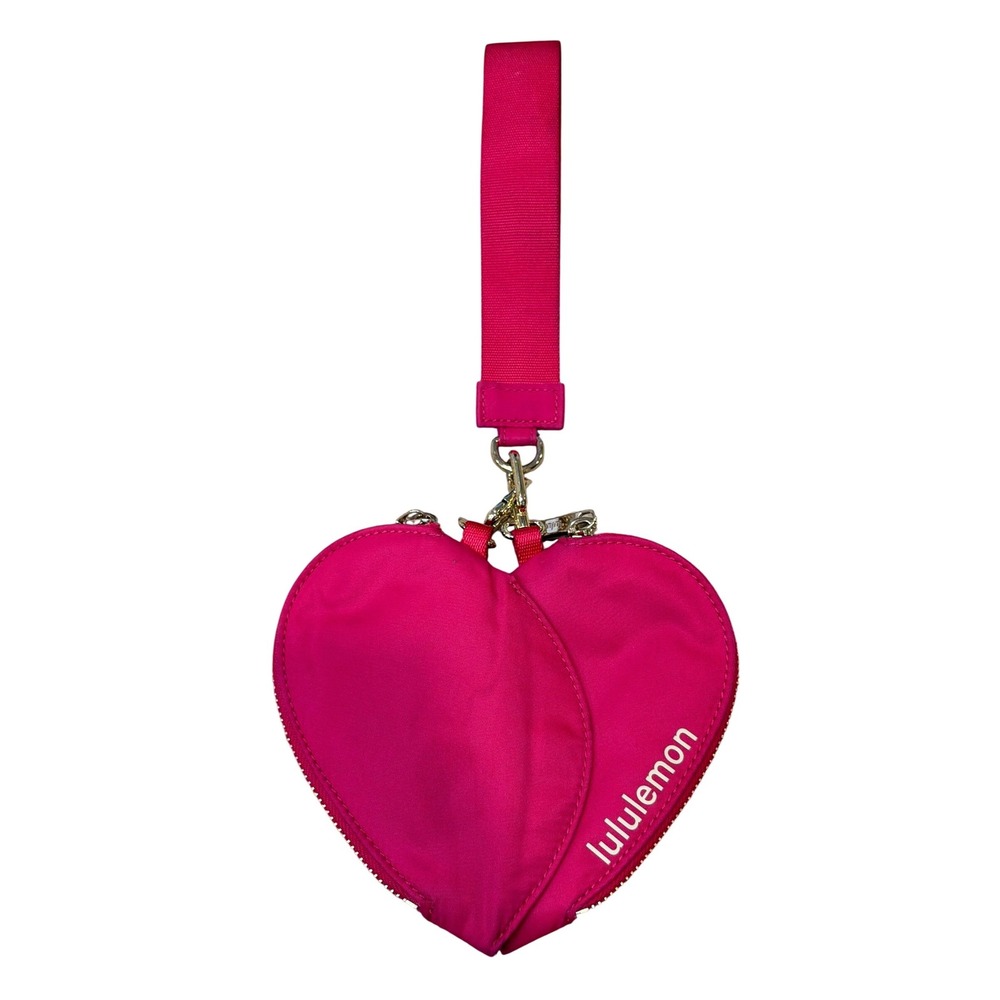 Lululemon Dual Pouch Wristlet Heart Pink LW9FTSS Zippered Pouch